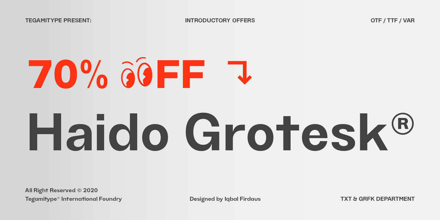 Пример шрифта TG Haido Grotesk Extra bold Italic